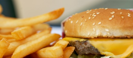 hamburger and fries